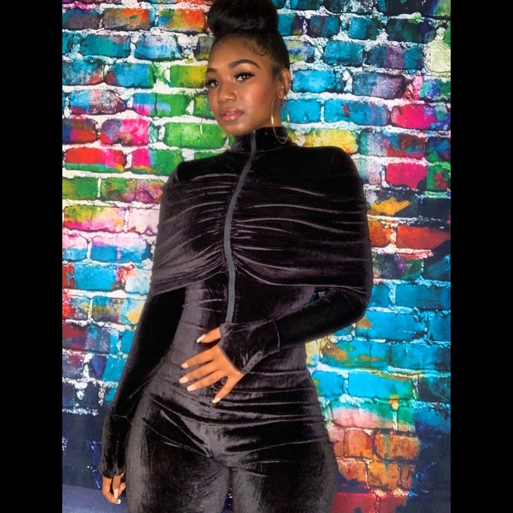 Black Velvet Romper